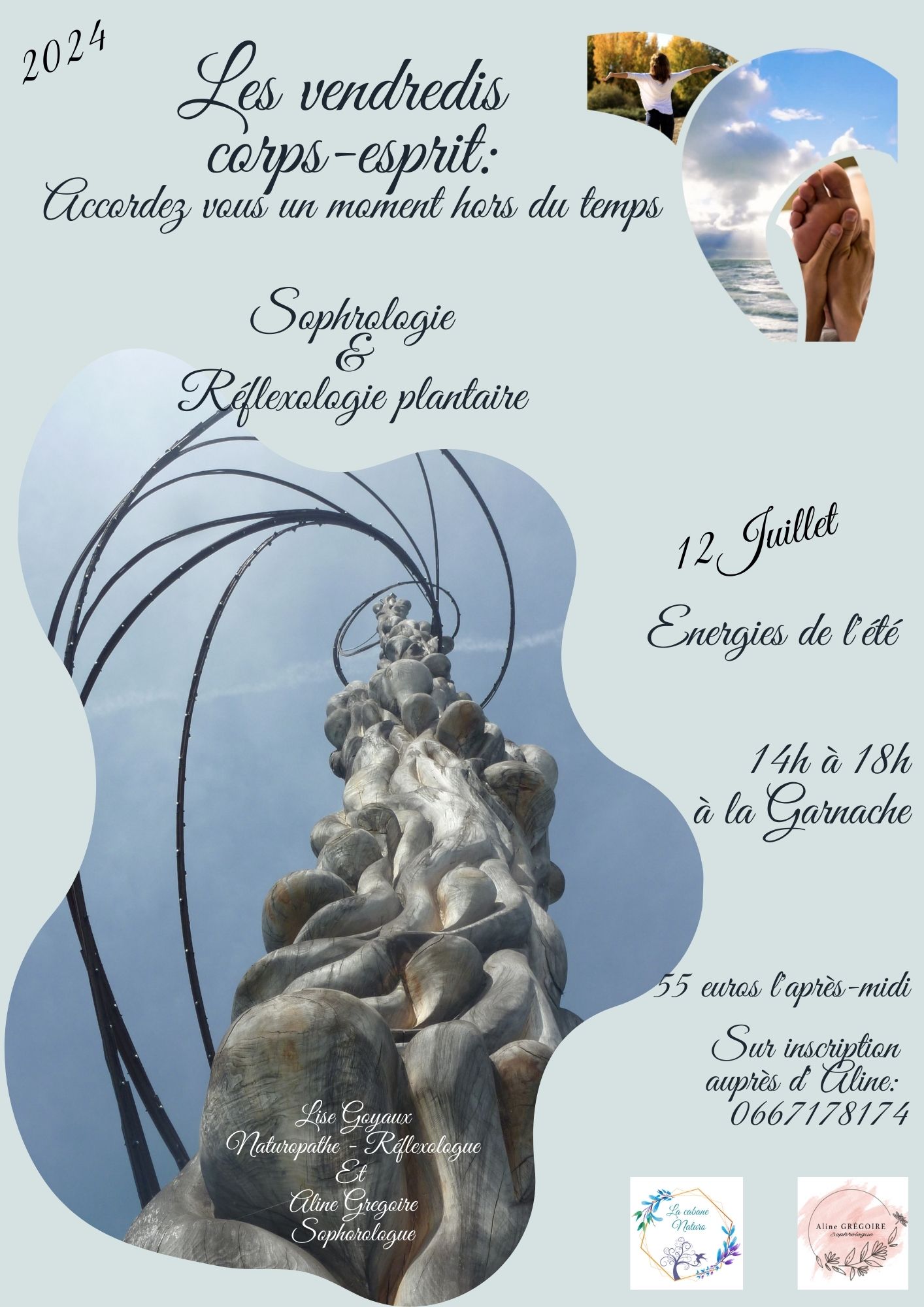 Affiche Ateliers Coprs/esprit: Sophrologie et réflexologie plantaire